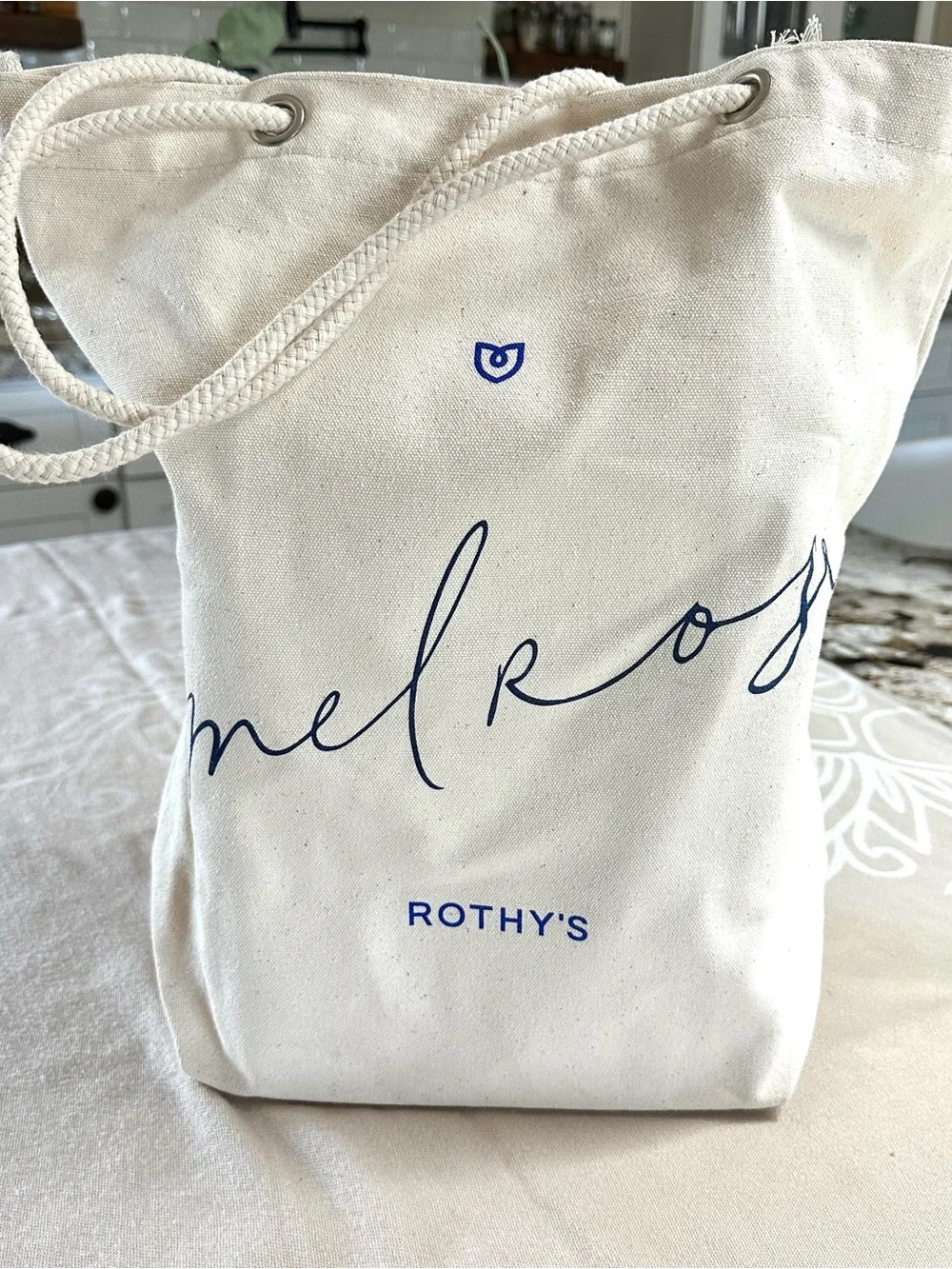 Rothy’s Melrose Los Angeles Canvas Tote Bag Rope Handle Market Shopper Travel